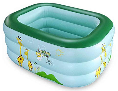 Dyqyym Piscina Gonfiabile per Bambini, Dimensioni Standard, per Famiglie, Bambini, Adulti, Fuori Terra, per Rilassarsi, Piscina Gonfiabile Pieghevole per Giardino e spazi Aperti (Giraffa Verde