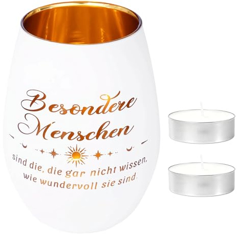 Crittygo Geschenke für Frauen, Windlicht mit Gravur, Teelichthalter Geschenke für Frauen Weihnachten, Teelichthalter mit Kerze Personalisierte Geburtstagsgeschenk