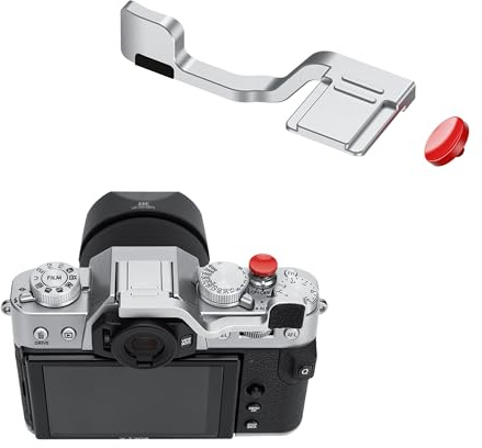 JJC Poignée en métal pour Appareil Photo Fujifilm Fuji X-T30III X-T30II X-T30 X-T20 X-T10, Support de Pouce amélioré pour Prise de Vue à Une Main, argenté
