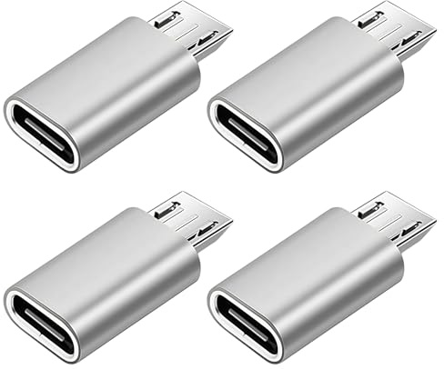 KUTKE 4Pack usb c to micro usb adapter,Type C Female to Micro USB Male Converter,QC 2.0 Fast Charging & Data Transfer Compatible with PS4 Xbox Game controller Spaker Driving Recorder
