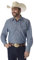 Wrangler Herren Westernhemd, Cowboy-Schnitt, Zwei Taschen, langärmelig, mit Druckknöpfen - Blau - Groß
