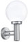 EGLO Außen-Wandlampe Nisia, 1 flammige Außenleuchte, Wandleuchte aus Edelstahl und Glas, Farbe: Silber, weiß, Fassung: E27, IP44