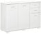 HOMCOM Sideboard, Modern Storage Cabinet with 2 Drawers, 3 Doors and Adjustable Shelves, Kitchen Cabinet for Living Room, Dining Room, White