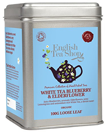 ETS - Weißer Tee Blaubeere & Holunderblüte BIO | loser Tee nachhaltig angebaut & handgeerntet | zart lieblich fruchtig & harmonisch - 100g Dose