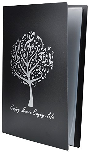 A4 Size Music Sheet File Folder A4 Size Documents Holder Storage Folder 40 Pockets (Music Tree Black)