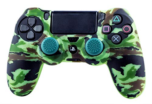 FRTEC - Protector de Silicona Camo Woodland + Grips, para mando Dualshock de PlayStation 4