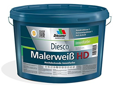 Diesco Malerweiß HD Hochdeckende Innenfarbe Wandfarbe (1 Liter)