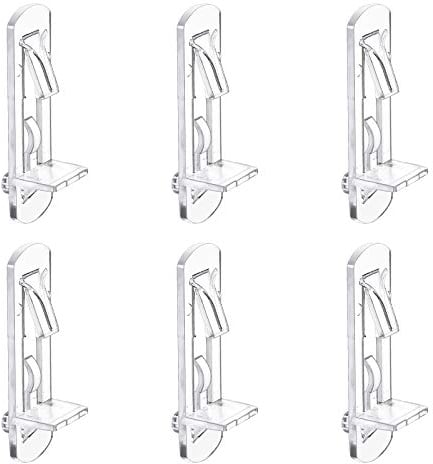 INCREWAY Paquete de 30 clavijas de soporte de estante, de plástico transparente, clips de soporte de autobloqueo para apoyar muebles, cocina, estantería, armario, se adapta a estantes de 16 mm