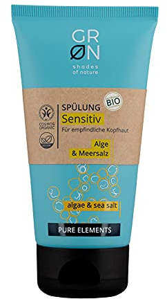 GRN [GRÜN] Biokosmetik Spülung Sensitiv - Meersalz & Alge - für sensibles Haar, verleiht Geschmeidigkeit - vegan - 150 ml