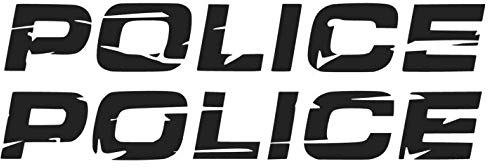 generisch 2X Police Retro Schriftzug Aufkleber 2X United States Police Schrift Aufkleber 283/6 (schwarz Glanz, 50cm Länge)