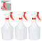 Relaxdays Sprühflasche Pflanzen, 3er Set, einstellbare Düse, 1 Liter, mit Skala, Kunststoff, Blumensprüher, weiß-rot, 3 Stück