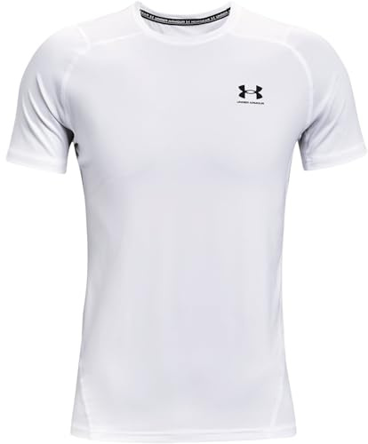 Under Armour HG Fitted T-Shirt Weiss, 3XL Herren