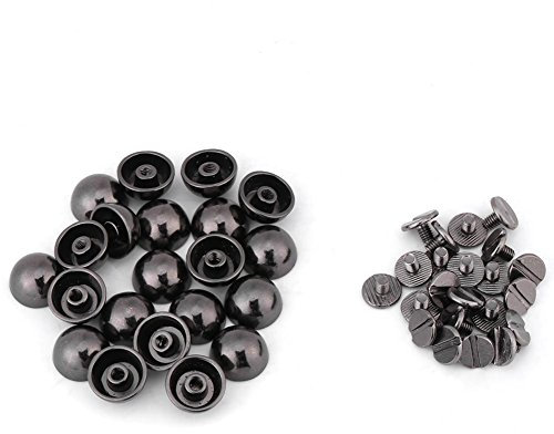 nieten für leder 10 Stück Schraube Pilznieten Nieten Knöpfe für Leder Gürtel Tasche Schuhe Handwerk DIY Dekoration(Schwarz)
