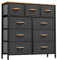 YITAHOME Commode avec 9 tiroirs - Tour de Rangement en Tissu, unité d'organisation pour Chambre à Coucher, Cadre en Acier Robuste, Dessus en Bois et bacs en Tissu à Tirer Facilement (Gris)