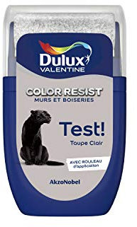Dulux Valentine Peinture Color Resist - Murs et Boiseries - Mat - Testeur Couleur Taupe Clair 30 ml