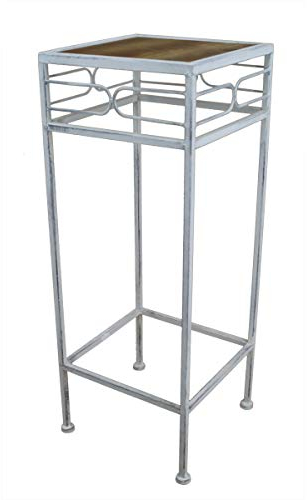 PrimoLiving Blumenhocker/Beistelltisch aus Metall/Holz grau eckig Gr. M (P-12185)
