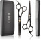 CIICII Kit Ciseaux Coiffure Professionnel, 6,5 Pouces Ciseaux de Coiffure Desepaissir - Ciseaux Cheveux (Ciseaux Coiffeur Desepaississant Sculpteur Effileur Barbier) pour Bricolag Domicile Salon Noir