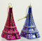 condecoro Eiffelturm Christbaumschmuck Paris Christbaumkugel pink lila 2er Set