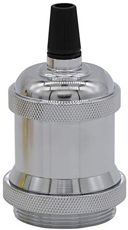 TopHomer Lampenfassung, Vintage-Fassung, E27, Edison-Schraube, E27, Lampenfassung für DIY-Anhänger, Glühbirnenfassung, Adapter, Silber