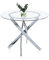 Thunder Redonda, Mesa de Comedor Redonda, Mesa de Salon o Cocina, Acabado en Cristal Templado y Metal Cromado, Medidas: 100 cm (Largo) x 100 cm (Ancho) x 75 cm (Alto)