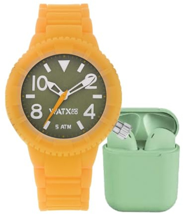 Watx Analog WAPACKEAR18_M, orange, 43MM, Riemen