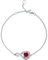 GEMLANTO 925 Sterling Silber Armband Infinity erstellt Rubin Armband Juli Geburtsstein für Damen Geburtstag Jubiläum Schmuck Geschenke Verstellbare Kette 17+1.5+1.5CM