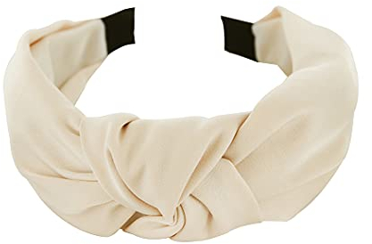axy Haarreif mit Knoten und Satin bezogen-Vintage-Wunderschön Stirnband Haarschmuck Damen Haarreifen HR35A (Sandbeige)