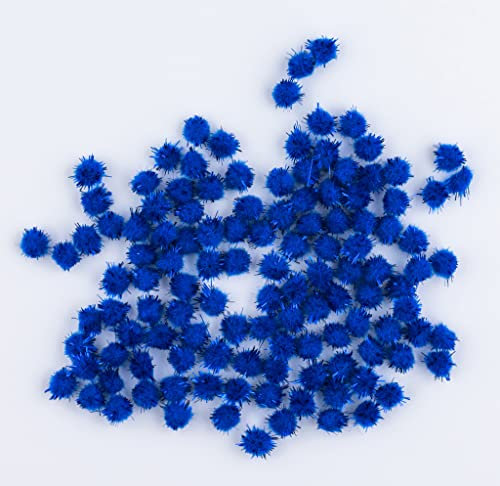 200 mini pompons zum basteln glitzer glitter blau in 10mm klein bastel zubehör pom pom bunt kugeln ponpons deko pompom plüsch