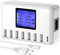 Estación de Carga USB 60W 8 Puertos USB Hub de Carga 12A USB Estación de Carga con Pantalla LCD para Múltiples Dispositivos, Escritorio Inteligente USB C Hub Cargador para iPhone iPad Android Tablet