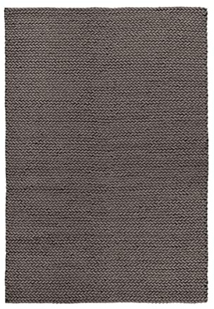 Qiyano Teppich Naturfaser Wolle - Geflochten Zopfmuster im Hygge Wohntrend, Skandinavisch, Boho, Modern, Einfarbig, anthrazit - Wohnzimmer, Schlafzimmer, Büro - Farbe: Grau, Größe: 200 x 290 cm