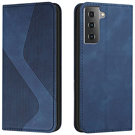 NEXCURIO Handy Hülle für Samsung Galaxy S22 5G Handyhülle mit Kartenfäch Klapphülle Klappbar Schutzhülle Leder Flip Wallet Case Cover Tasche Handytasche Stoßfeste - Blau