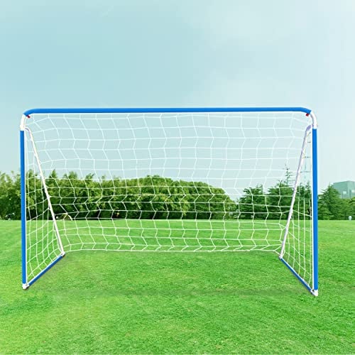 ANIVIA Football Goal 1.8 x 1.2 m Portable Football Goal Football Goal Large, Football Goals for Garden,Football Training Accessories for Indoor and Outdoor Use-Blue