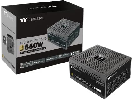 Thermaltake Toughpower GF3 850W | PC-ATX-3.0-Netzteil | PCIe Gen 5.0 | 80-Plus-Gold | voll-modular | leiser 140 Lüfter | EU Zertifiziert