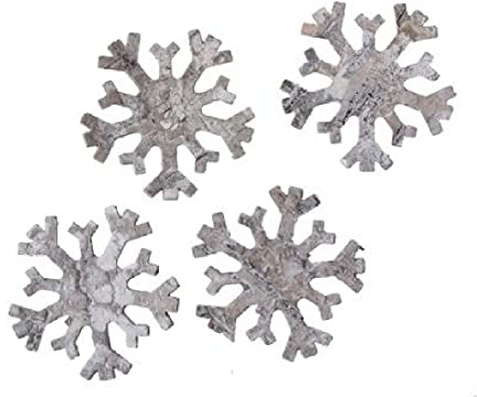 Decpero Schneeflocken Birke I Ø 5 cm I 100 Stück I Naturdeko I Streudeko Weihnachten