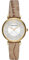 Emporio Armani Uhr für Damen , Zweizeiger Uhrwerk, 32MM Gold Edelstahlgehäuse mit einem Lederarmband, AR11518