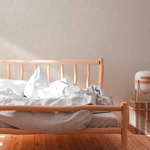 Livingwalls Tapete Uni Creme Beige Terra 389224 - Vliestapete Einfarbig - 10,05 m x 0,53 m Made in Germany