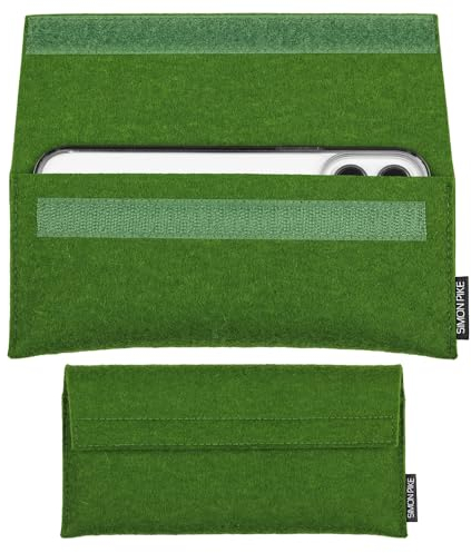 SimonPike Handyhülle passend für Apple iPhone 11 I X I XS I 11 pro I XR (Gr. G) | New York Gruen Filztasche aus Wollfilz Handy/Smartphone Tasche