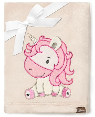 Be Mammy Warme Kuscheldecke Babydecke Blanket Baby Geschenk BE20-168 (Beige - Einhorn)