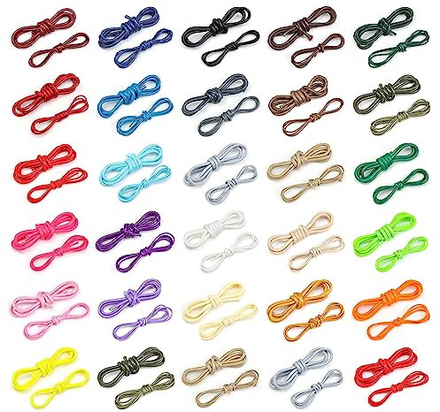 Waxed Cord String,Multipurpose Jewelry Thong Craft Garden DIY Durable Strong Twine String Water Repellent Coating Finish 1.5mm and 3mm. [Bright Red, 1.5 mm, 2 meters]