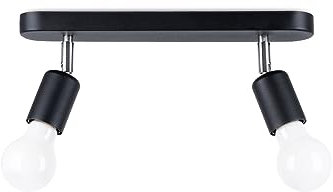 Sollux Deckenlampe Led – Deckenleuchte Wohnzimmer – Led-lampen Deckenlampen – Lampen Wohnzimmer – Glühbirne Nicht im Lieferumfang Enthalten – Wohnzimmer Deckenleuchte FORNES 2 Schwarz - E27-Fassung