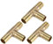 QUARKZMAN 3 pcs 14mm 0.55 Laiton Voiture Barbelure Tuyau Raccord T Forme 3 Chemins Connecteur