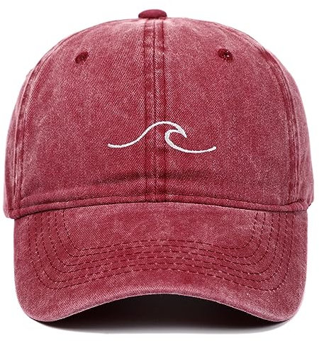 Basecap Herren Hip-Hop-Hut, Wellen-Stickerei, Gewaschene Baseballkappe, Sommer-Männer Und Frauen, Outdoor-Sport, Freizeit, Sonnenhüte, Snapback-Kappen, Stil 1, Einheitsgröße