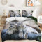 Yaofeiou 3D Tiermotiv Bettwäsche 135x200 4Teilig Leopard Bettbezug Wildtier Thema Weich Mikrofaser Bettwaren-Set Grau Weiß Wendebettwäsche mit 2 Kissenbezug 80x80