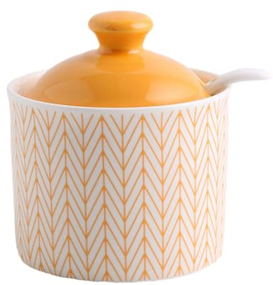 TYMYYS Sucrier Bleu Avec Couvercle, Pot De Stockage De Sucre, Sucrier, Pot à épices Contenant Du Sucre, Contenant D'assaisonnement Pour Pot à Sucre Et Sel-Orange-250ml