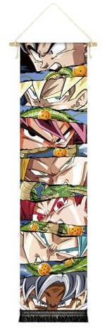 Hanging Poster Canvas Wall Art Painting of Japanese Anime Characters Eyes Cartoon Role Tapestry Facial Expression Wall Tapestry Wooden Hanging Rod Wall Decor Tapestry For Room (Style E)
