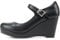 Soda Merry ~ Womens Mary Jane Strap Comfortable Platform Wedge Pump Heel Shoes, Black Pu, 6.5 UK