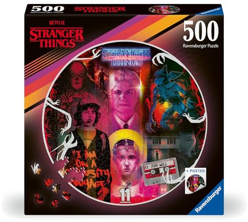 Ravensburger Puzzle 12001227 - Friends Don't Lie - 500 Teile Stranger Things Rundpuzzle für Erwachsene und Kinder ab 12 Jahren