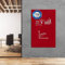 Floordirekt Magnettafel Glas 120 x 150 cm rot Whiteboard magnetisch, beschreibbar, abwischbar Inkl. 3 Magnete, rahmenloses Magnetwand, Präsentationsboard, Glastafel aus 7mm Sicherheitsglas
