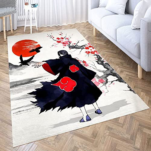 MUICIN Anime Wohnzimmer Teppich 3D Akatsuki Große Fläche Warm Teppich Kinder Schlafzimmer Dekor Anti-Rutsch-Bodenmatte, A, 120 * 160cm