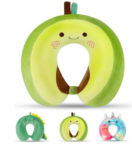 Utensilsto Nackenkissen Kinder, 30 x 30cm Nackenhörnchen Erwachsene Memory Foam Reisekissen Cartoon Tier Nackenstütze, Niedlich Kinder Reisekissen U-förmiges Nackenkissen Flugzeug (ab 3 Jahren)